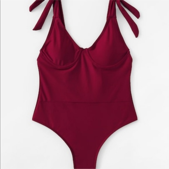 🔥SIZE SMALL LEFT🔥Wine One Piece Bathing Suit - Picture 2 of 5